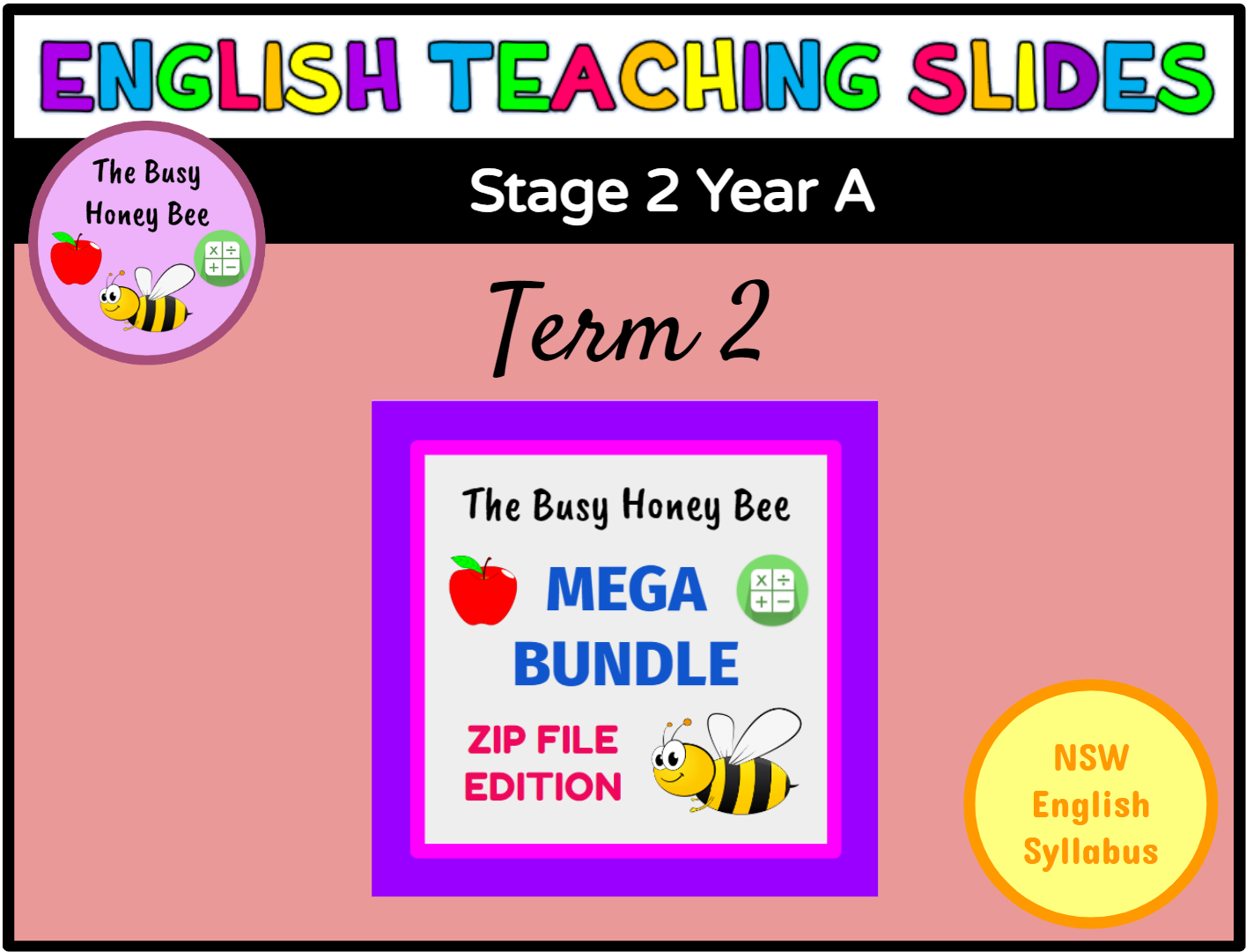 Stage 2 Year A Term 2 English Teaching Slides Mega Bundle