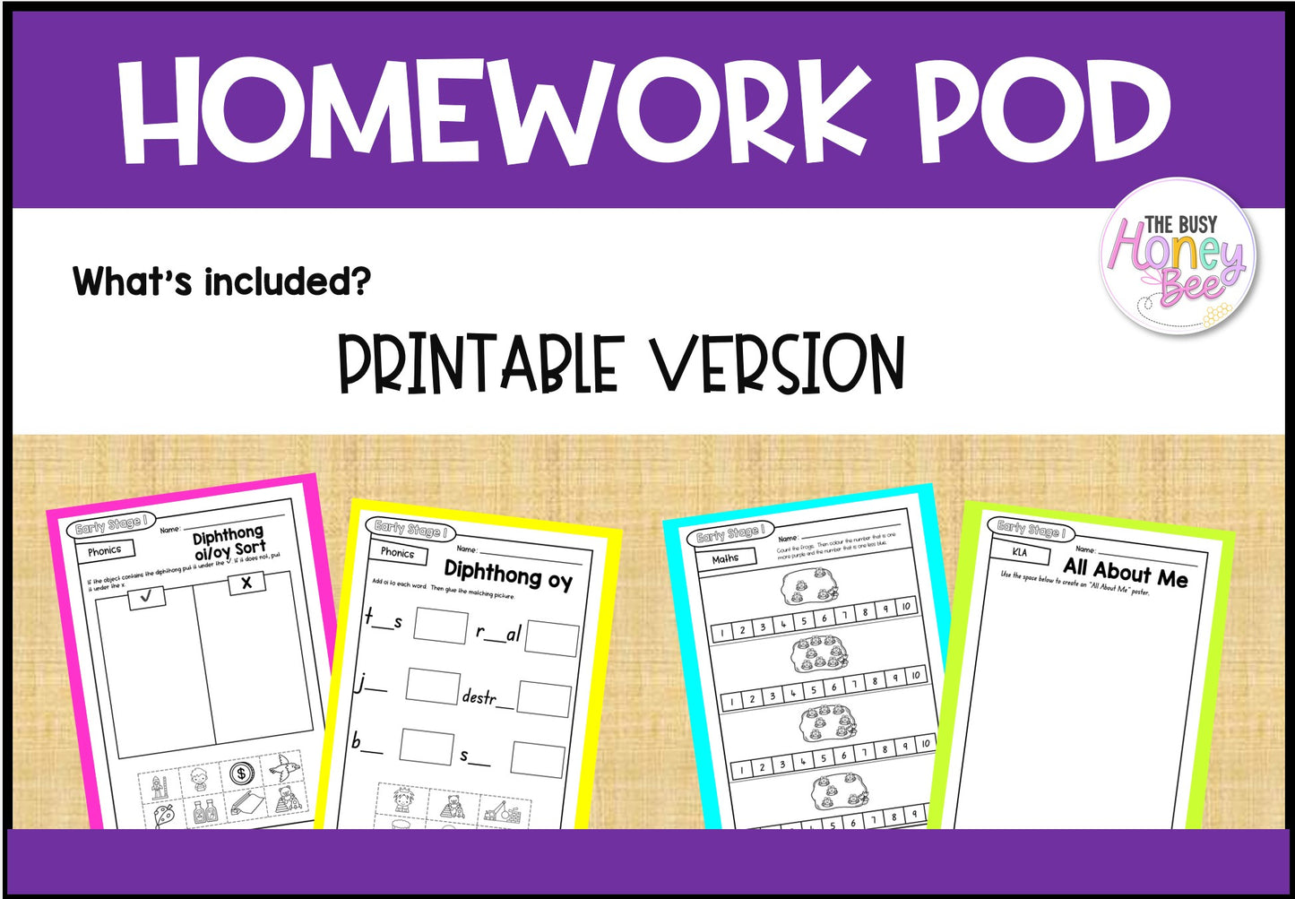 Early Stage 1 Homework/Learning Pod 15