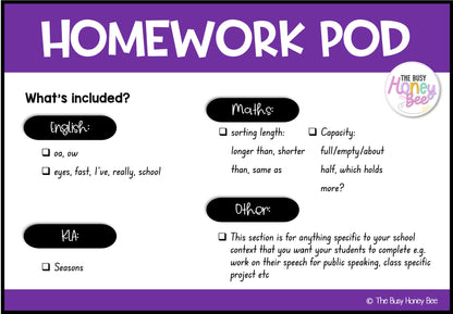 Early Stage 1 Homework/Learning Pod 17