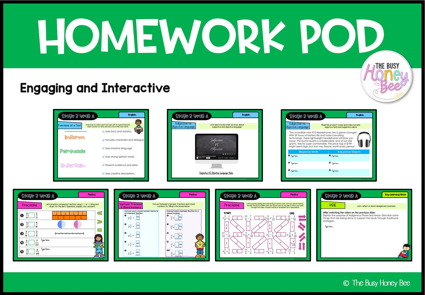 Stage 3 Year A Homework/Learning Pods Term 1 Mega Bundle