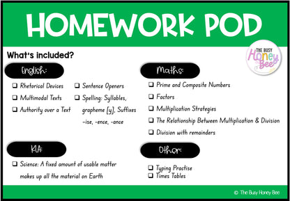 Stage 3 Year A Homework/Learning Pods Term 2 Mega Bundle
