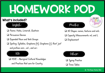 Stage 3 Year A Homework/Learning Pods Term 2 Mega Bundle