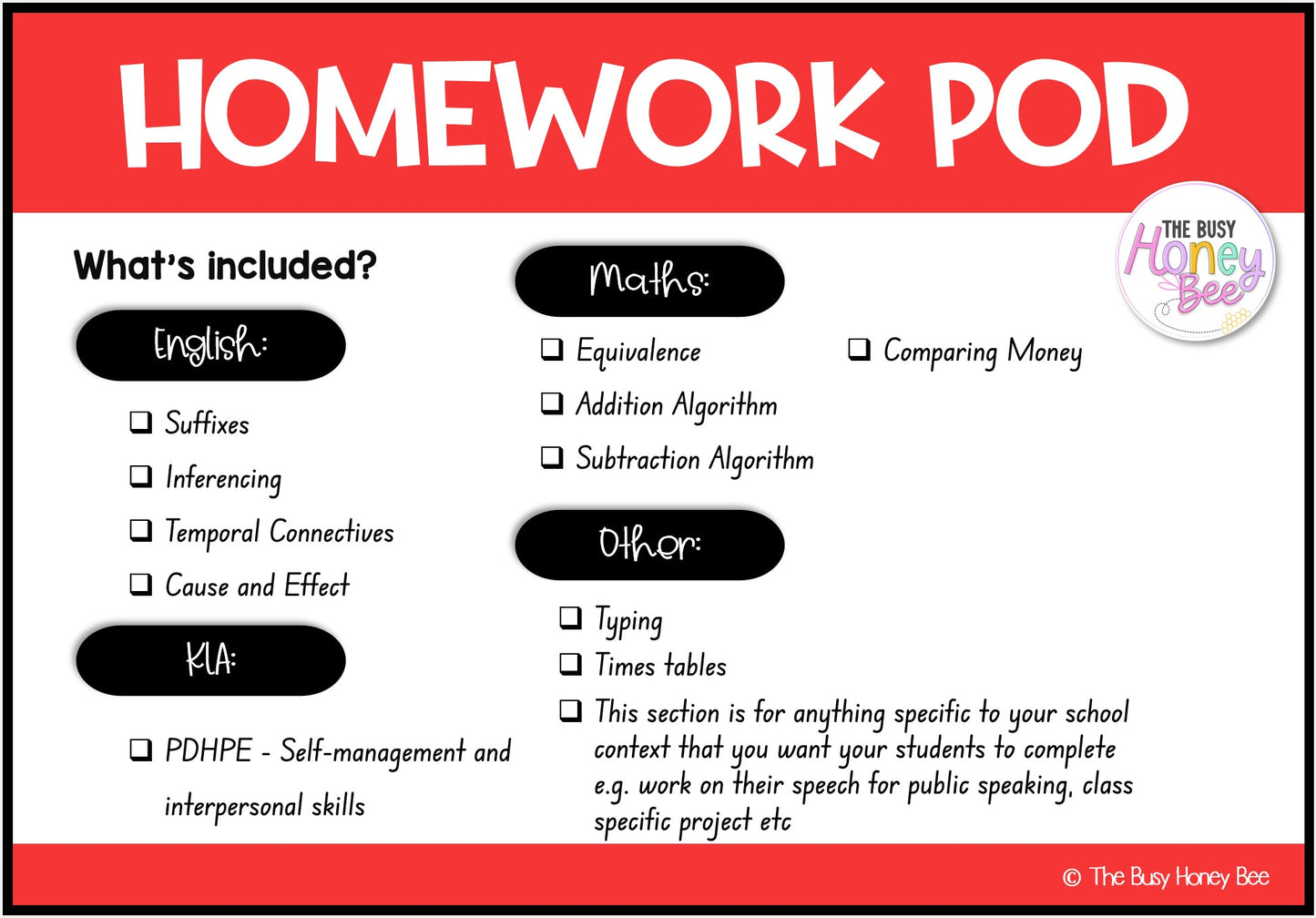 Stage 2 Year A Homework/Learning Pods Term 3 Mega Bundle