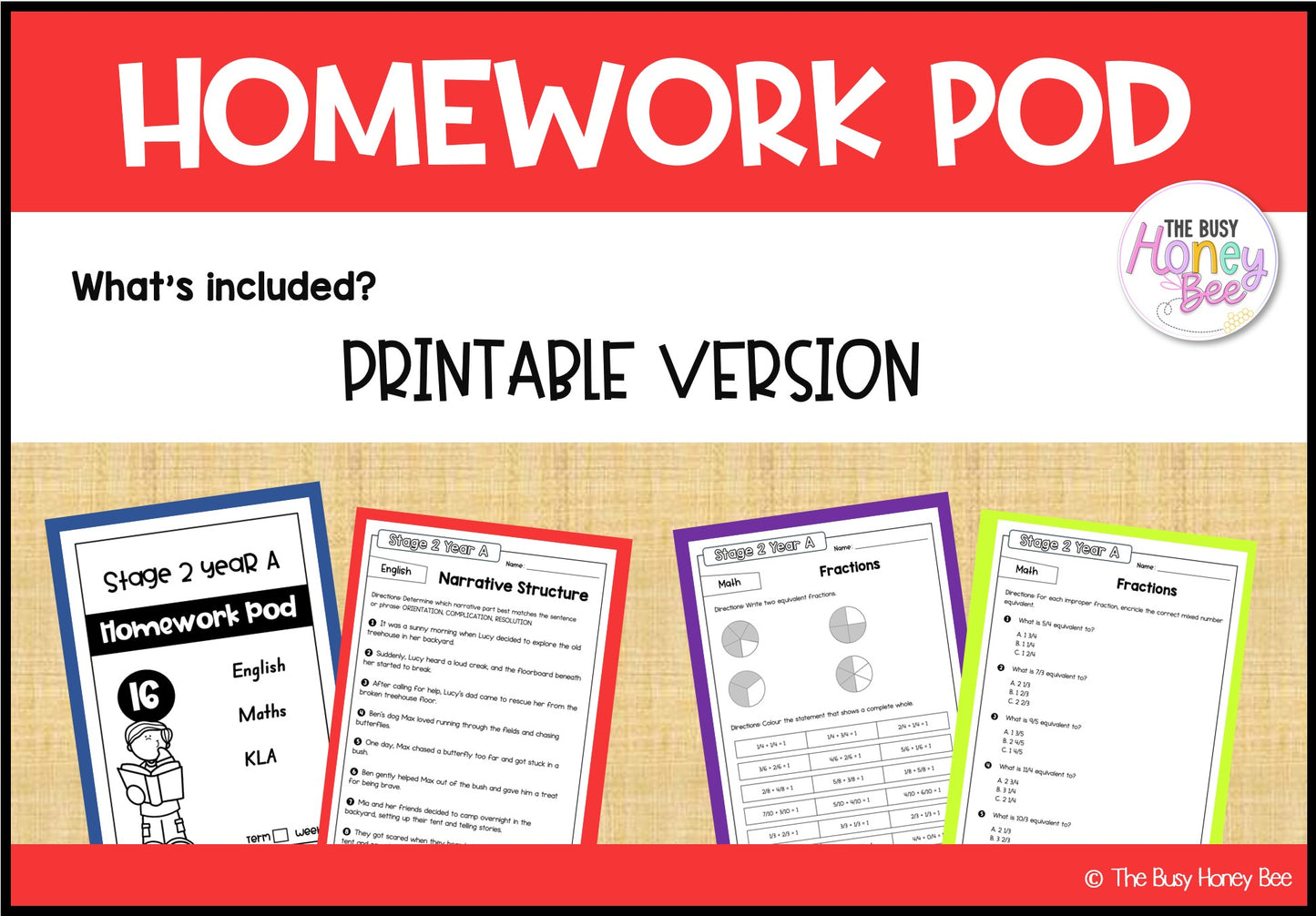 Stage 2 Year A Homework/Learning Pod 16