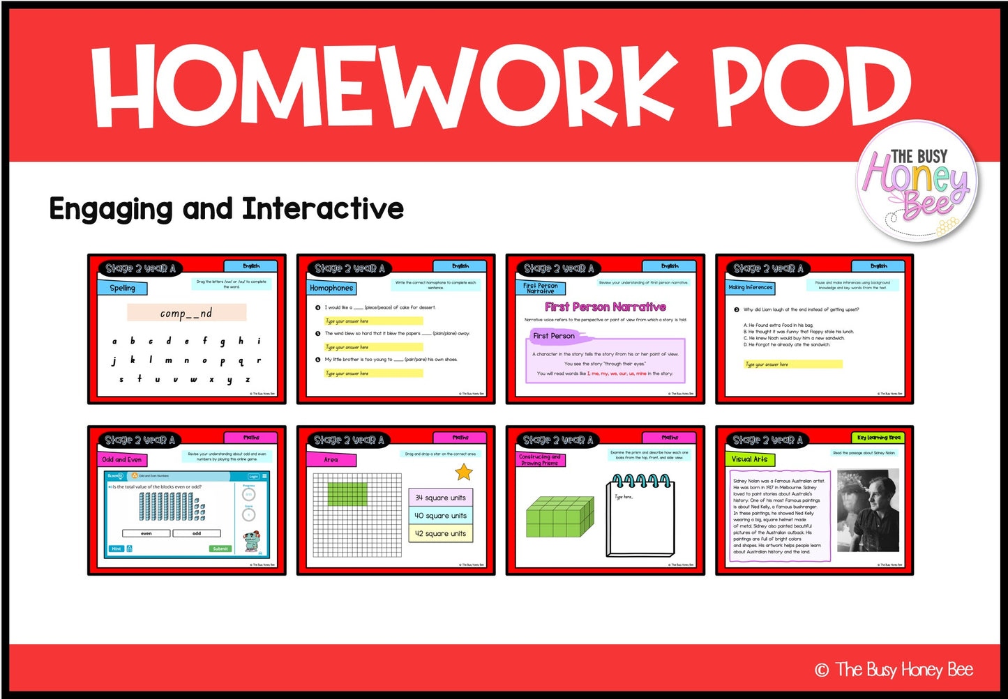 Stage 2 Year A Homework/Learning Pods Term 4 Mega Bundle