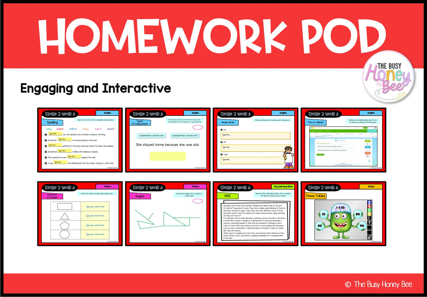 Stage 2 Year A Homework/Learning Pods Term 4 Mega Bundle