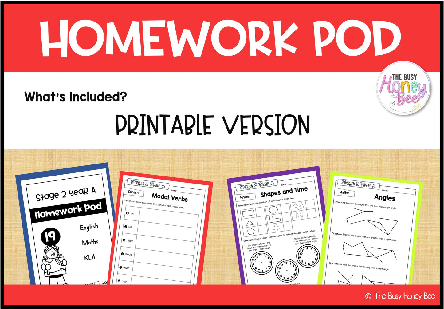 Stage 2 Year A Homework/Learning Pods Term 4 Mega Bundle