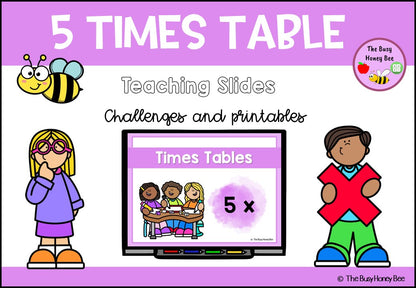 5 Times Table Teaching Slide and Printable Bundle