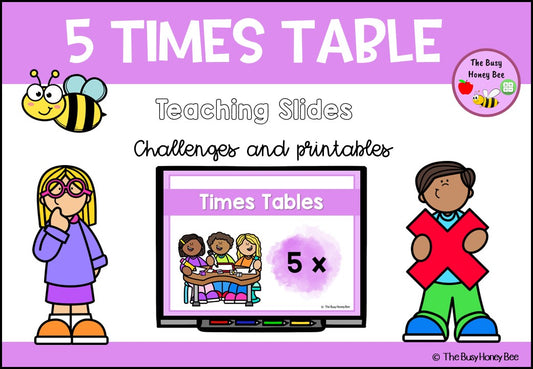 5 Times Table Teaching Slide and Printable Bundle