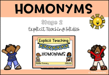 Year 3 and 4 Homonyms Explicit Teaching Bundle