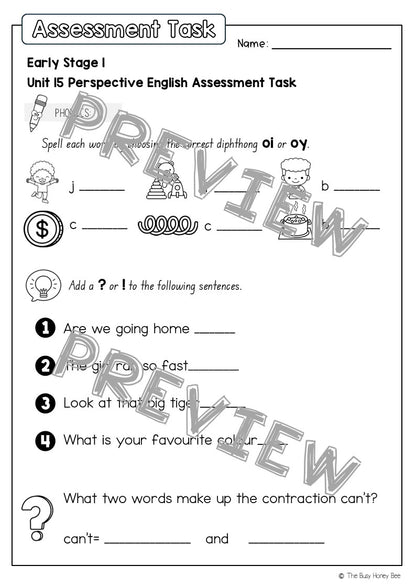 Early Stage 1 English Assessment Unit 15 Perspective