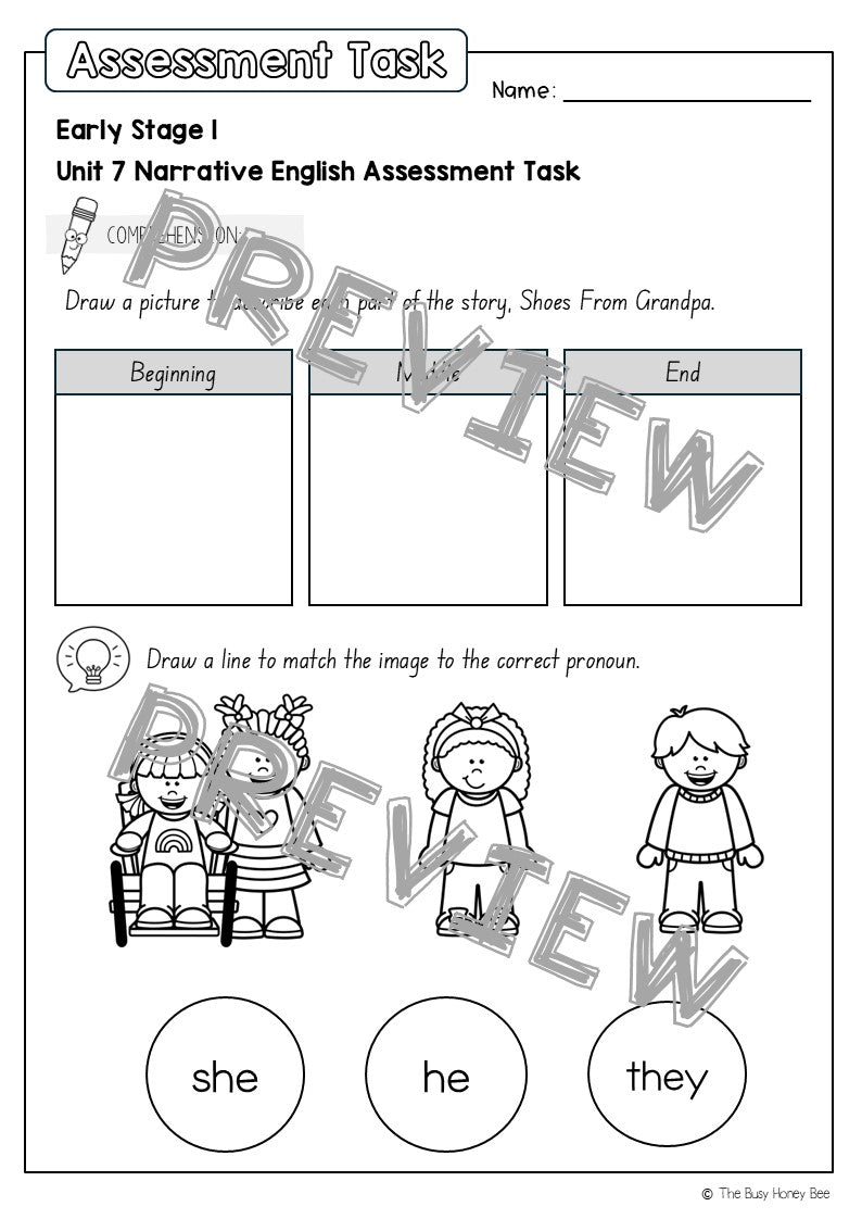 Early Stage 1 English Assessment Unit 7 Narrative