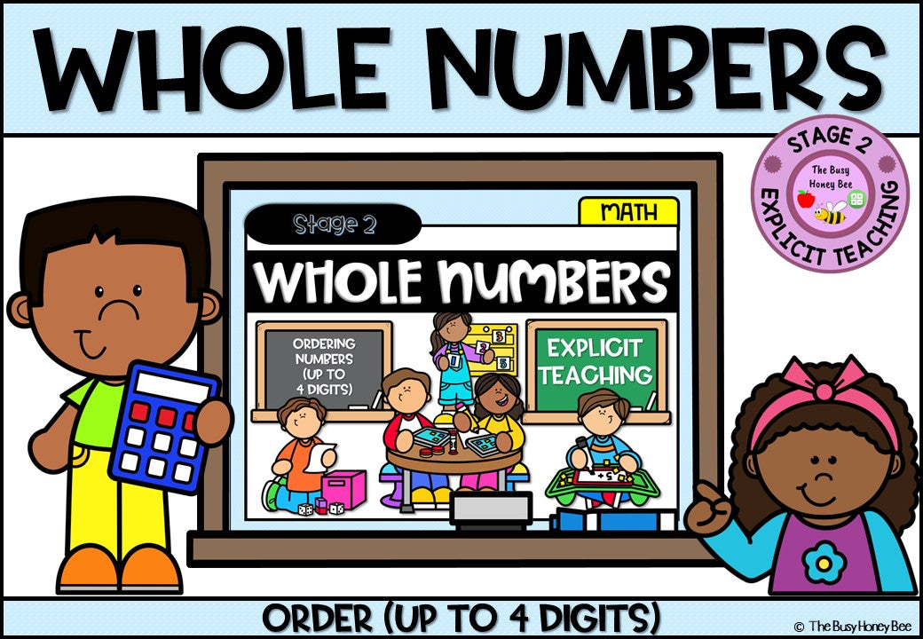 Year 4 Whole Number Ordering Numbers up to 4-digits Explicit Teaching Bundle