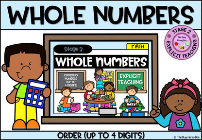 Year 4 Whole Number Ordering Numbers up to 4-digits Explicit Teaching Bundle