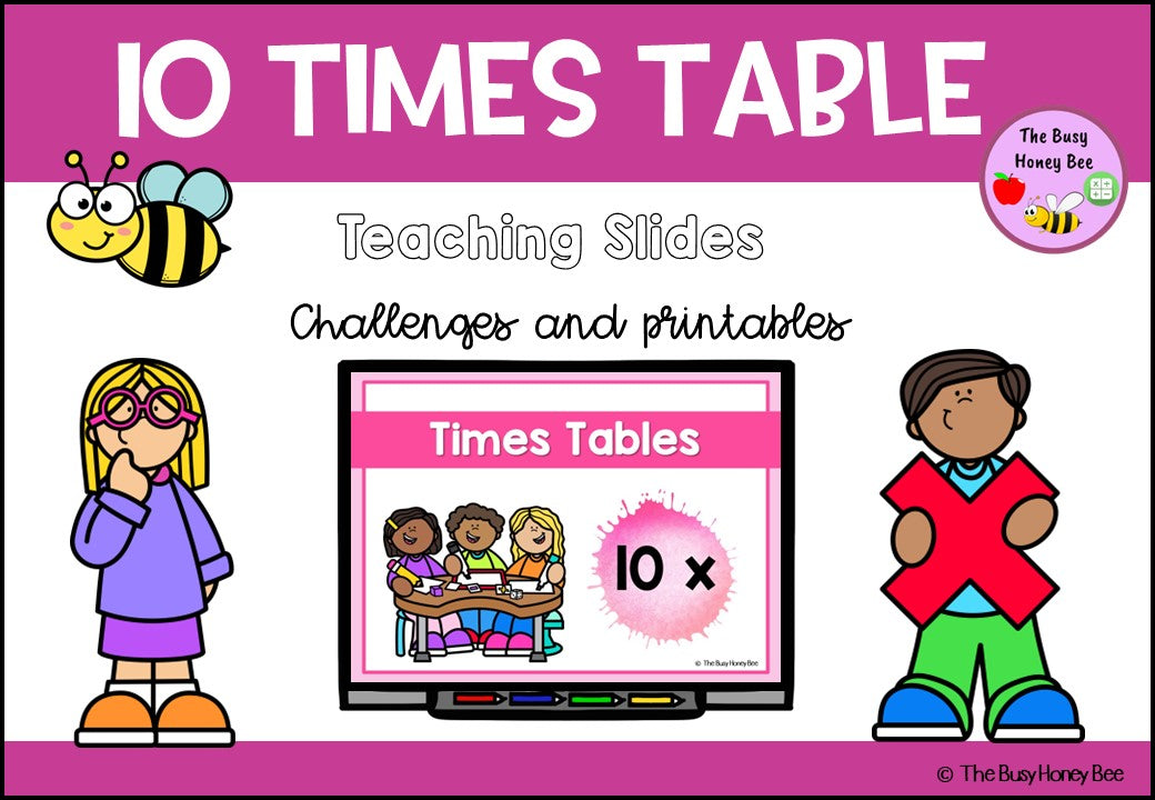 10 Times Table Teaching Slide and Printable Bundle