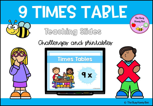 9 Times Table Teaching Slide and Printable Bundle