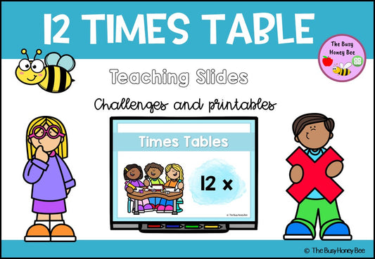 12 Times Table Teaching Slide and Printable Bundle