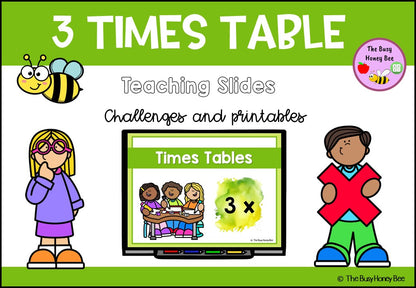 3 Times Table Teaching Slide and Printable Bundle