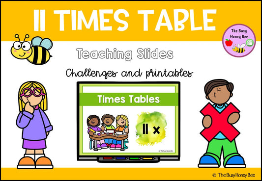 11 Times Table Teaching Slide and Printable Bundle