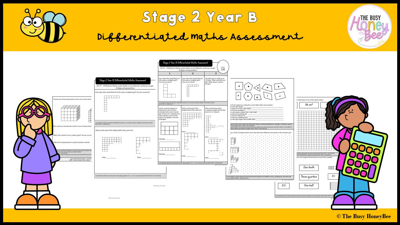 Stage 2 Year B Differentiated Maths Assessment Unit 37