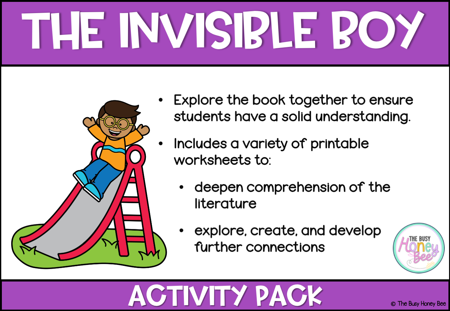 The Invisible Boy by Trudy Ludwig Activity Pack