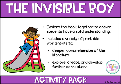 The Invisible Boy by Trudy Ludwig Activity Pack