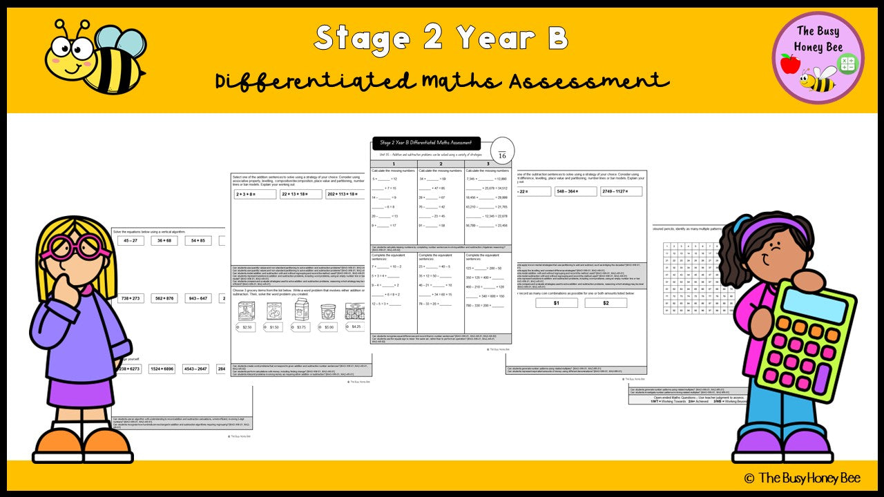 Stage 2 Year B Differentiated Maths Assessment Unit 35