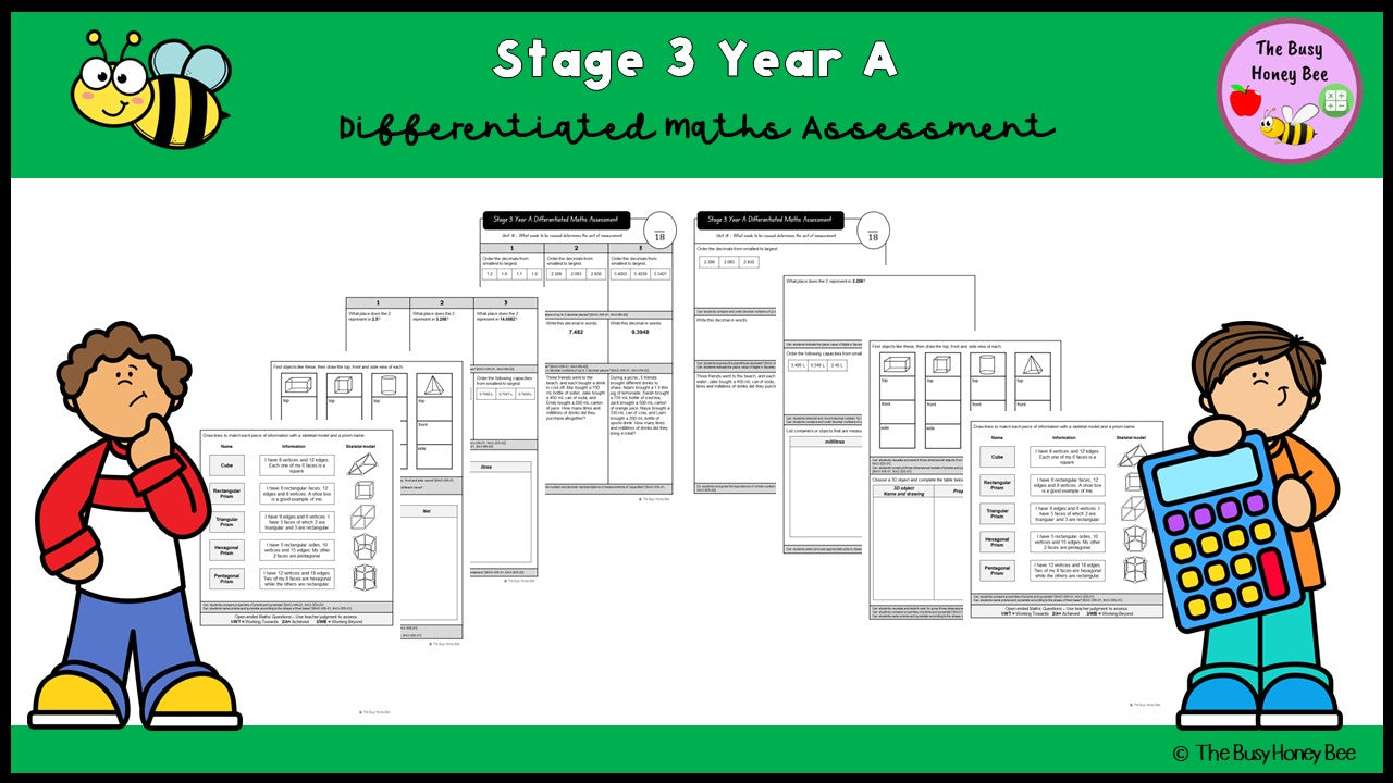 Stage 3 Year A Differentiated Maths Assessment Unit 9