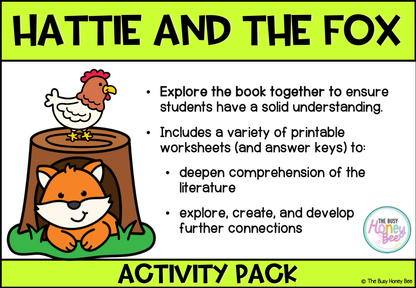 Hattie and the Fox Activity Pack