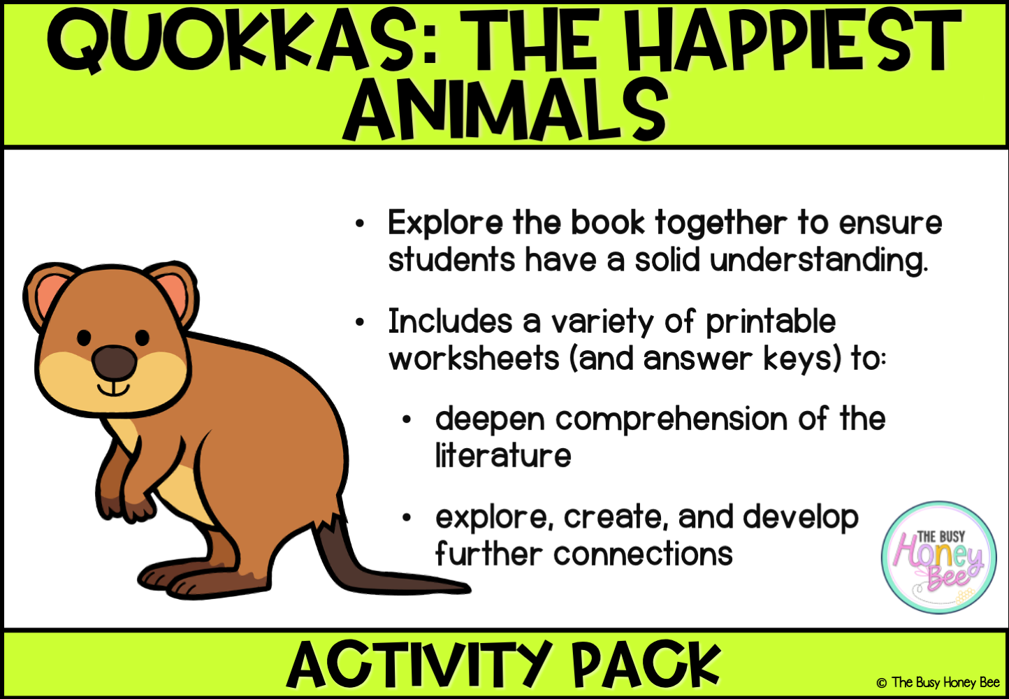 Quokkas: The Happiest Animals Activity Pack