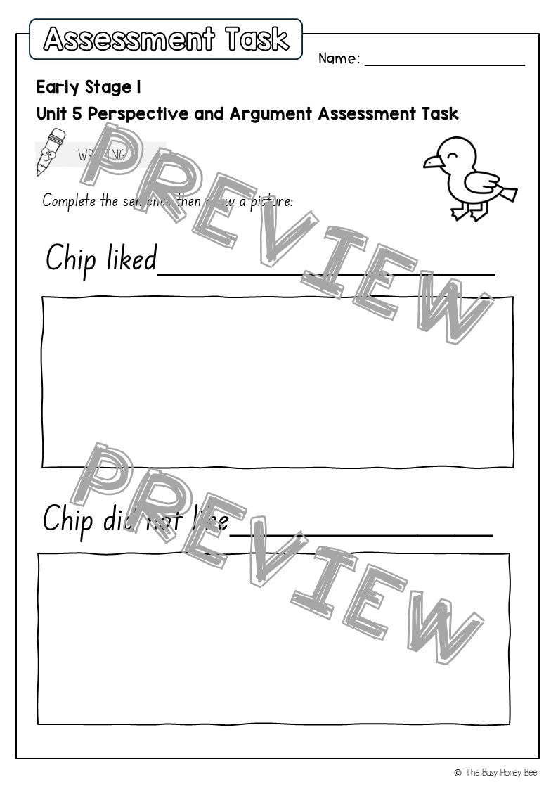 Early Stage 1 English Assessment Unit 5 Perspective and argument