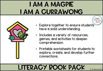 I am a Magpie, I am a Currawong by Bridget Farmer - CBCA 2025 - Literacy Book Pack