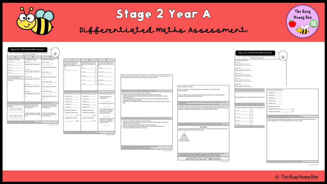 Stage 2 Year A Differentiated Maths Assessment Unit 7