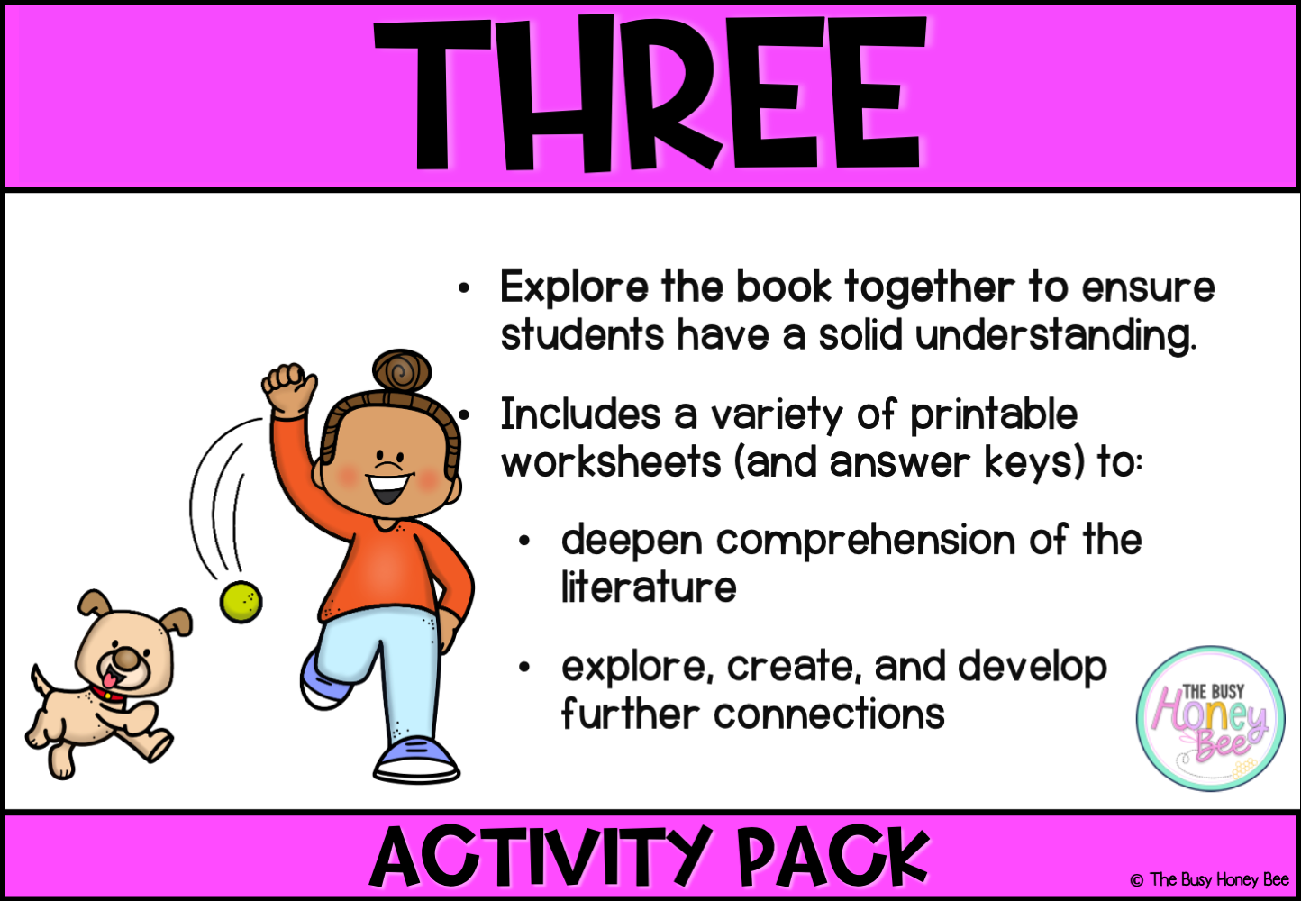 Three by Stephen Michael King Activity Pack