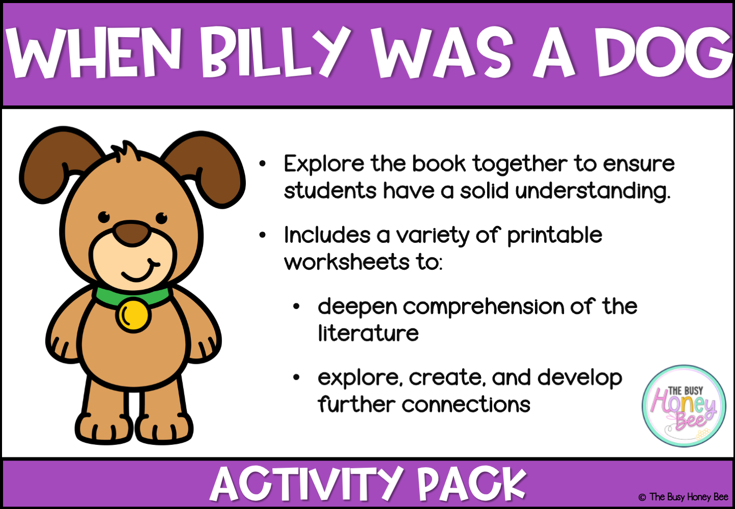 When Billy Was a Dog by Kirsty Murray Activity Pack