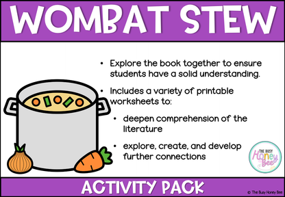 Wombat Stew by Marcia Vaughan Activity Pack