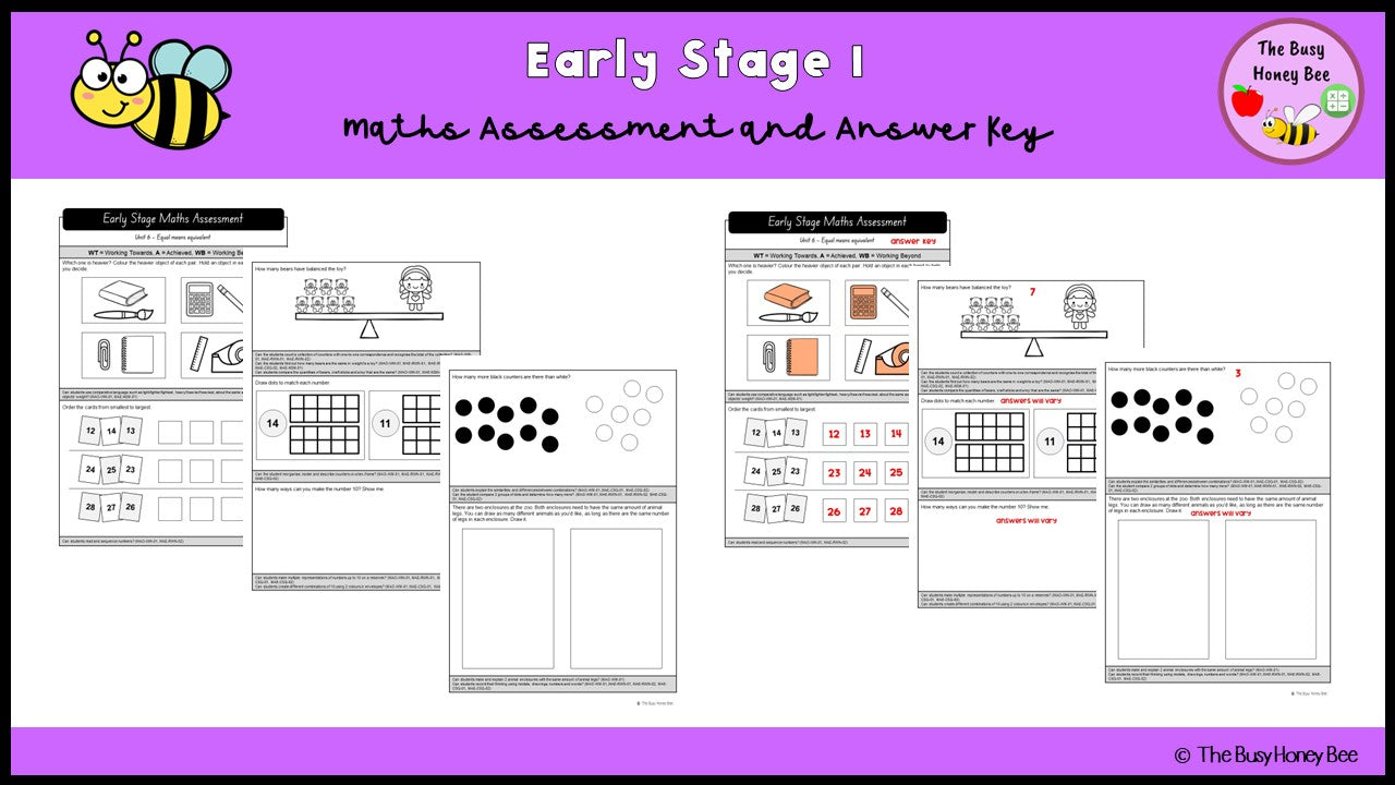 Early Stage 1 Maths Assessment 6