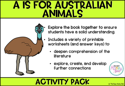 A is for Australian Animals Activity Pack