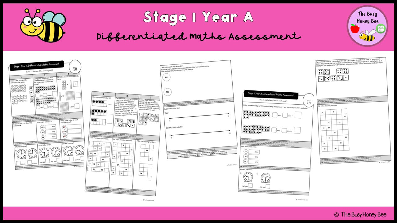 Stage 1 Year A Differentiated Maths Assessment Unit 11