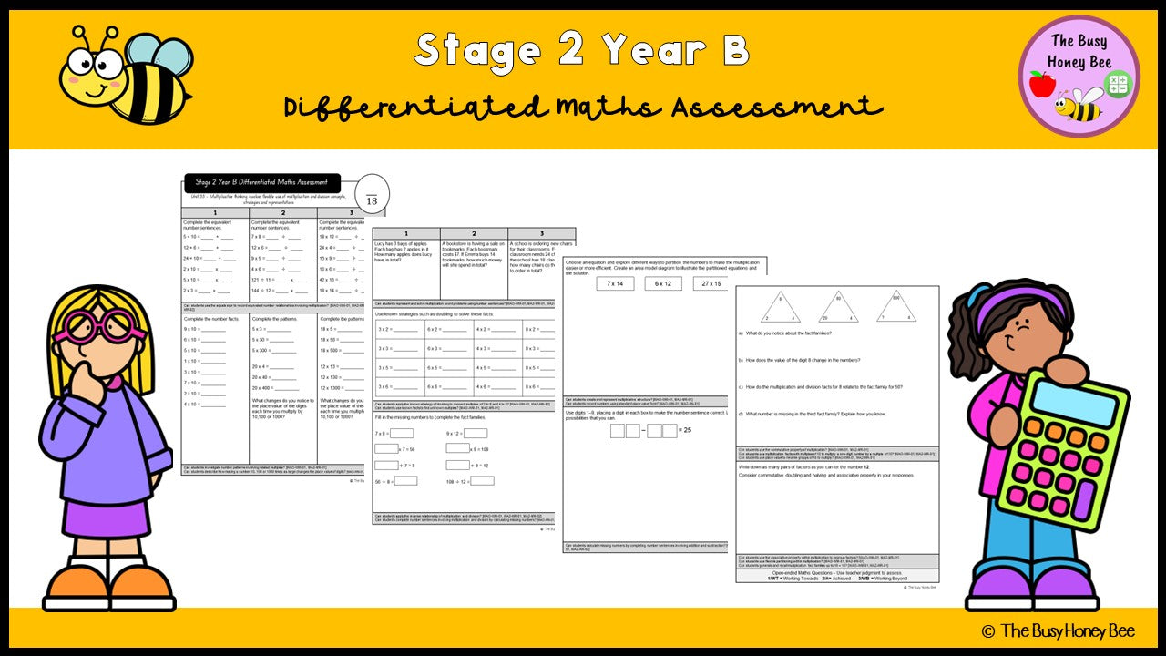 Stage 2 Year B Differentiated Maths Assessment Unit 33