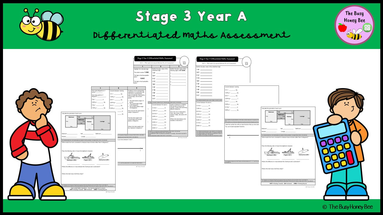 Stage 3 Year A Differentiated Maths Assessment Unit 14