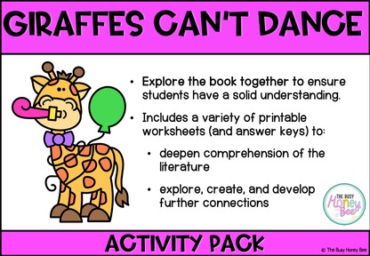 Giraffes Can’t Dance by Giles Andreae Activity Pack