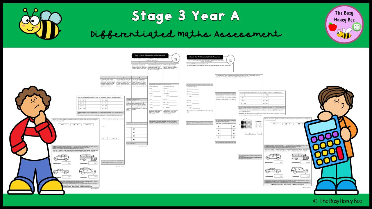 Stage 3 Year A Differentiated Maths Assessment Unit 13