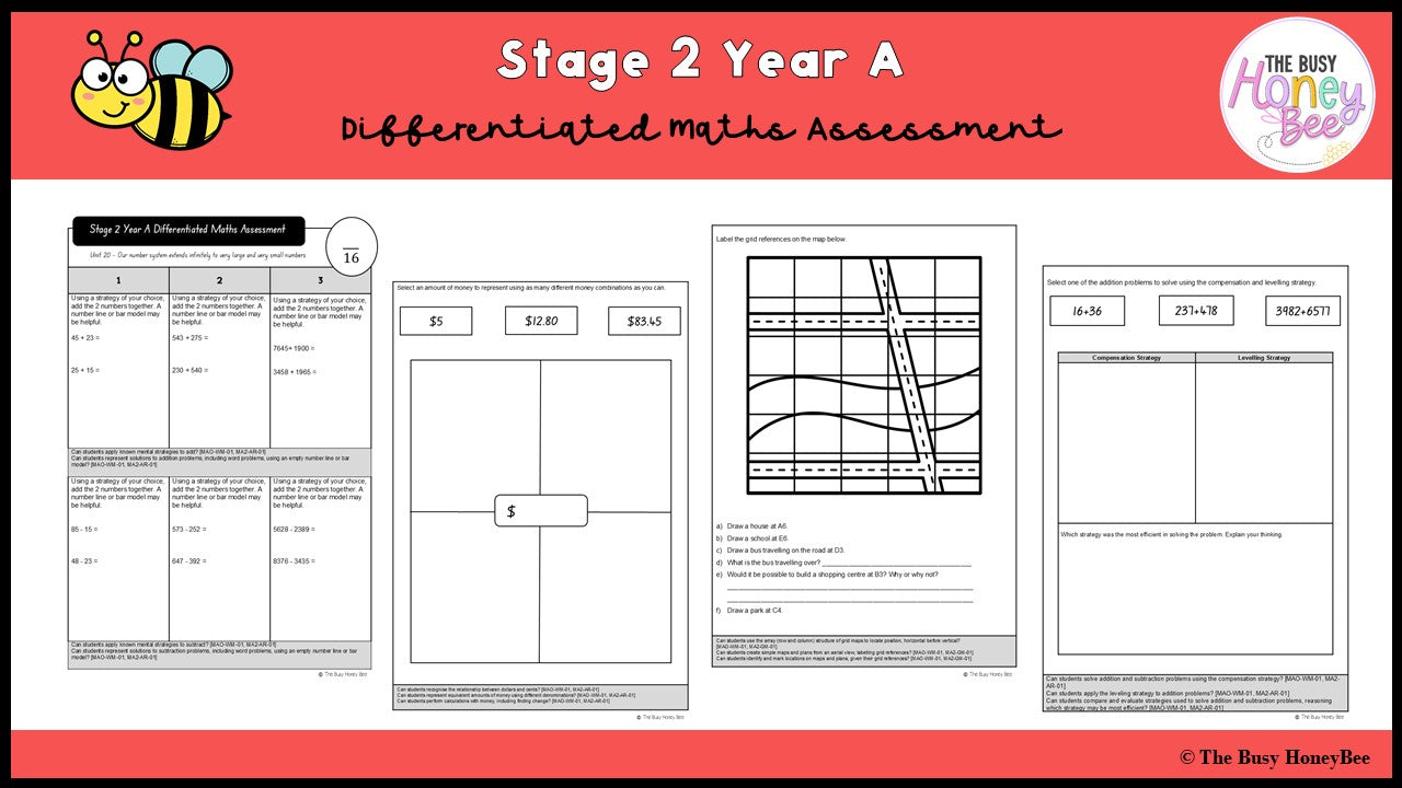 Stage 2 Year A Differentiated Maths Assessment Unit 20