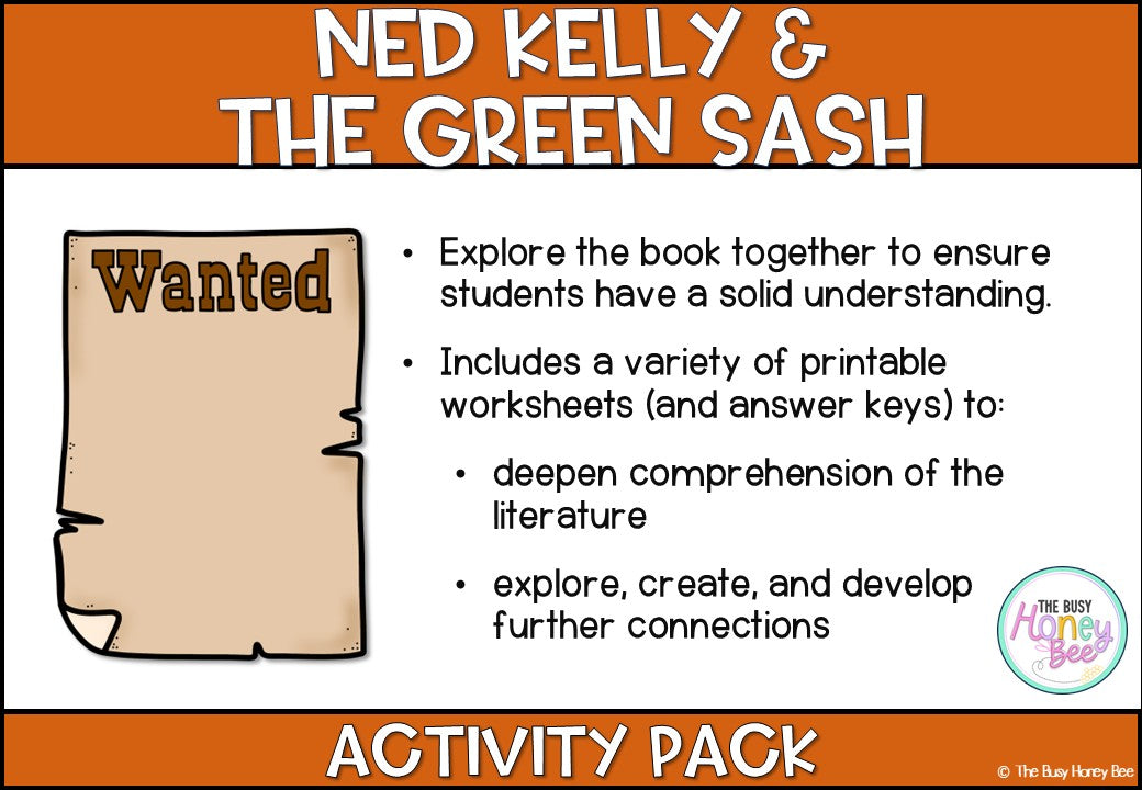 Ned Kelly and the Green Sash Activity Pack