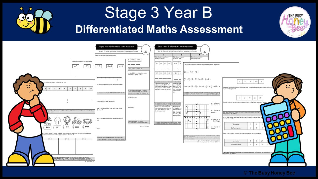 Stage 3 Year B Differentiated Maths Assessment Unit 40