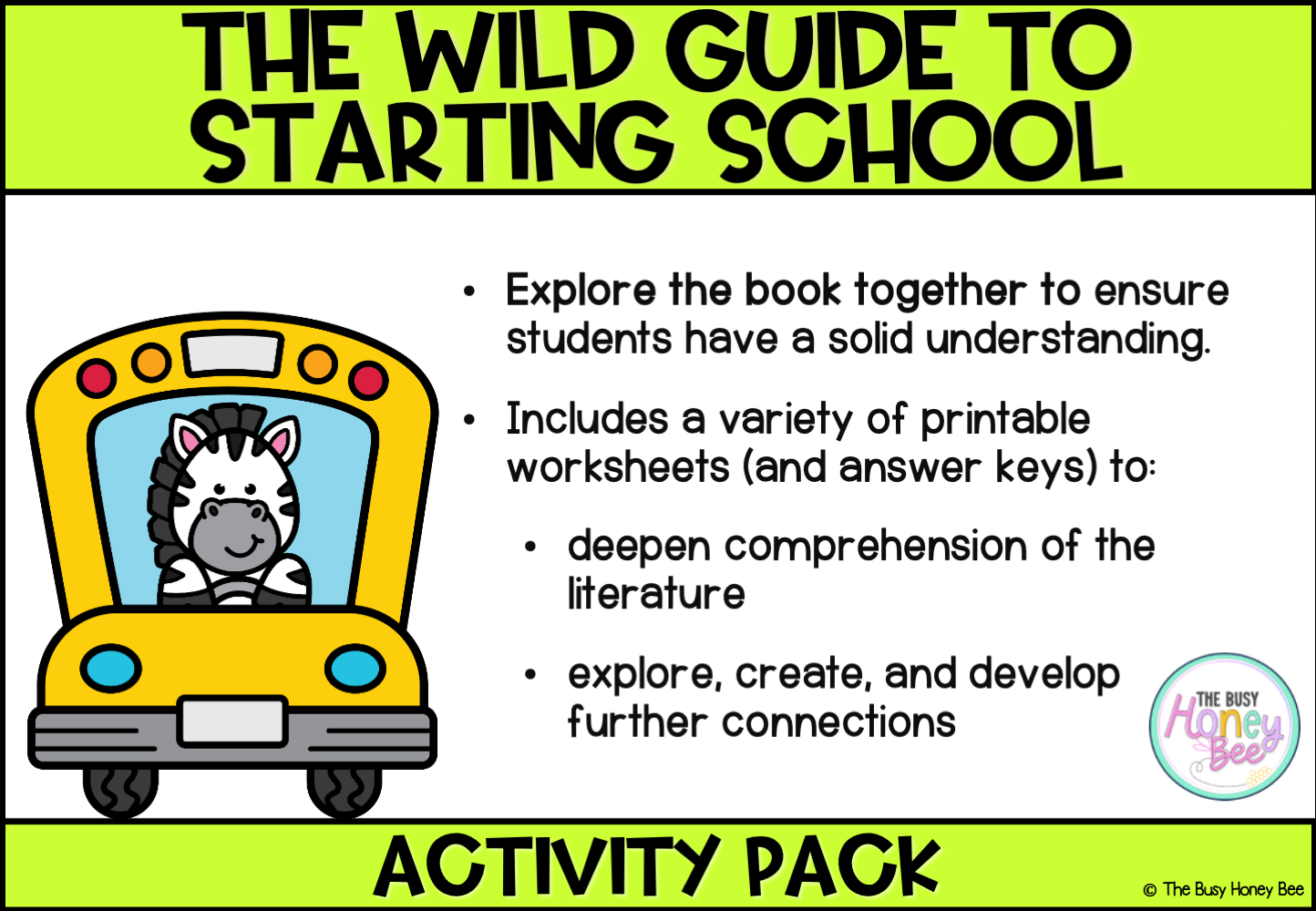 The Wild Guide to Starting School Activity Pack