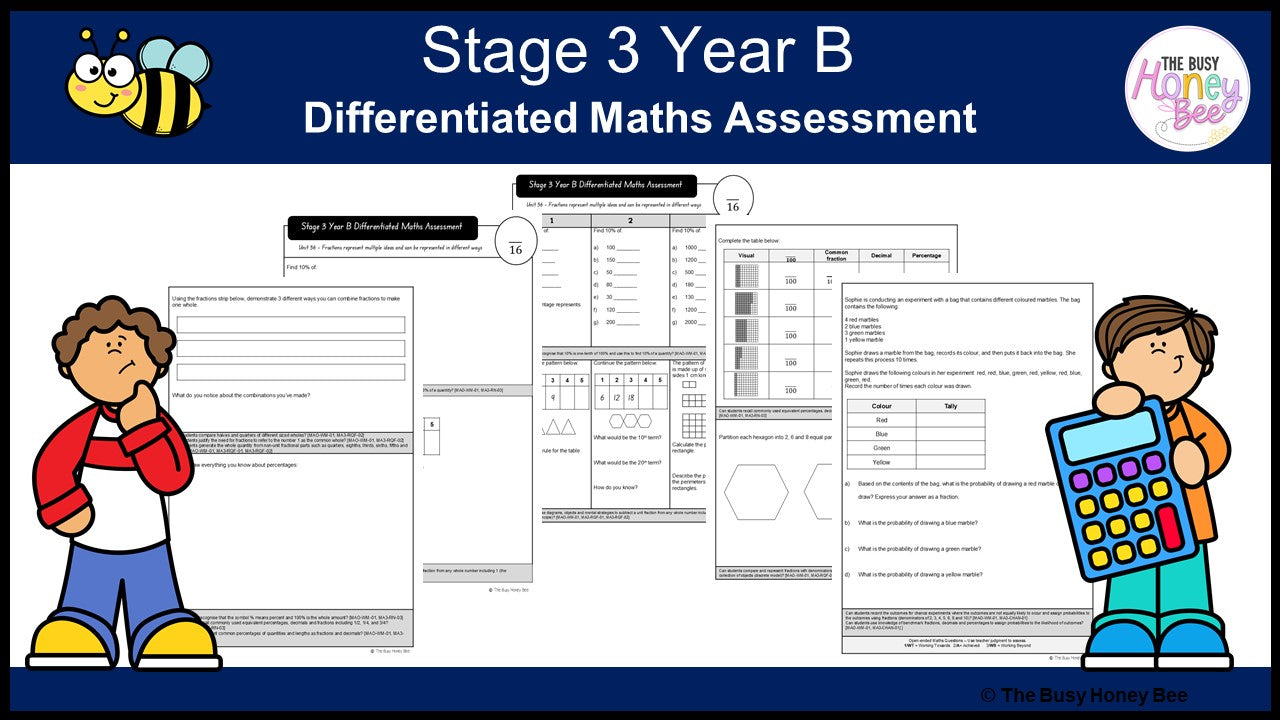 Stage 3 Year B Differentiated Maths Assessment Unit 36