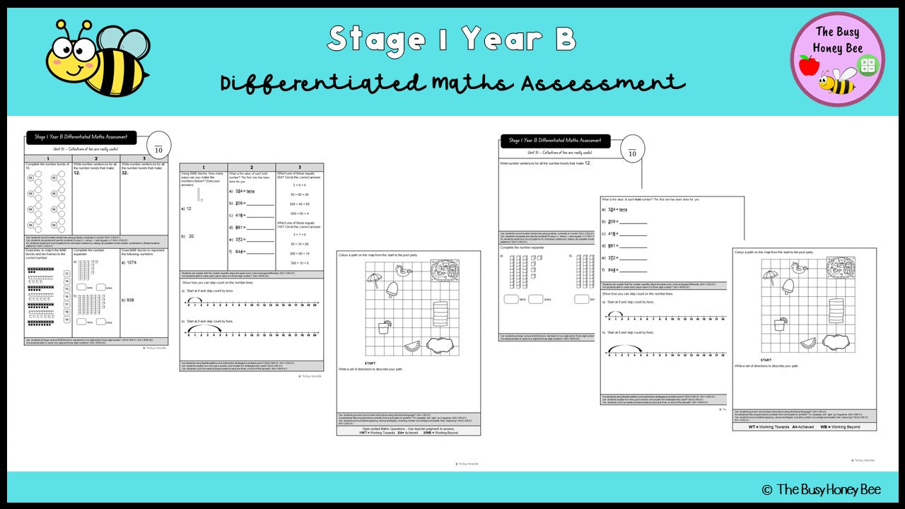 Stage 1 Year B Differentiated Maths Assessment Unit 31