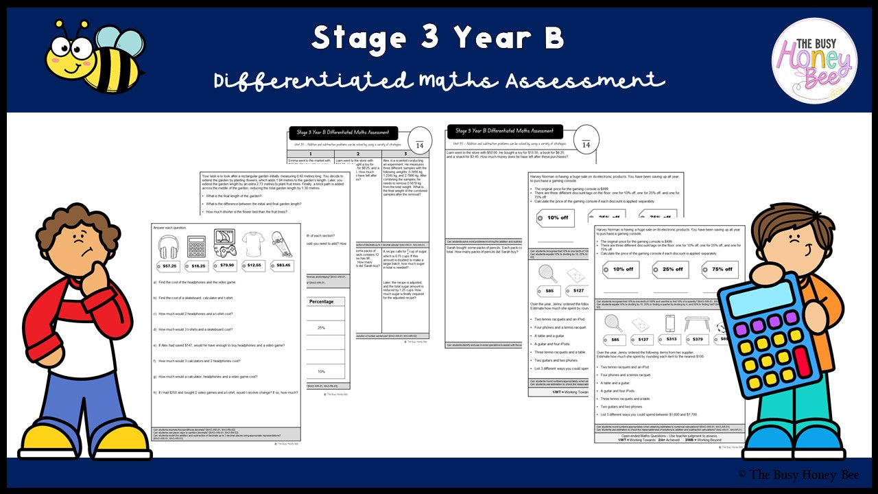 Stage 3 Year B Differentiated Maths Assessment Unit 35